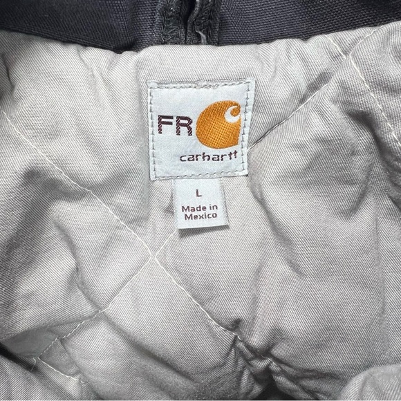 Carhartt | Canvas Duck Quilt Lined Chore Barn Work Coat Navy Fire Resistant | L - Picture 12 of 15